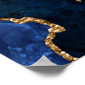 Navy en Gold Agaat Verjaardag Welkom Poster (Hoek)