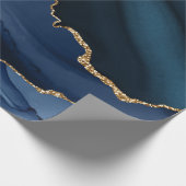 Navy en Gold Agate Cadeaupapier (Hoek)