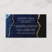 Navy en Gold Agate Visitekaartje (Achterkant)