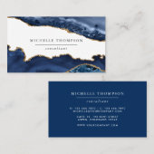 Navy en Gold Agate Visitekaartje (Voorkant / Achterkant)