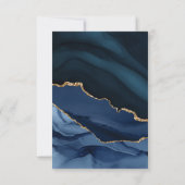 NAVY EN GOLD AGATE WEDDING DANK U OPMERKT BEDANKKAART (Achterkant)
