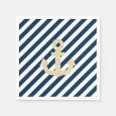 Navy en Gold Anchor Napkins Servet (Voorkant)