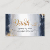 Navy en Gold Baby shower Details Kaart (Voorkant)