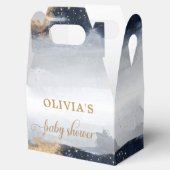 Navy en Gold Baby shower Favor Box Bedankdoosjes (Geopend)