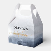 Navy en Gold Baby shower Favor Box Bedankdoosjes (Achterkant)