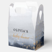 Navy en Gold Baby shower Favor Box Bedankdoosjes (Geopend)