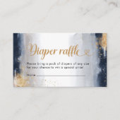 Navy en Gold Baby shower Luier Raffle Kaart (Voorkant)
