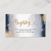 Navy en Gold Baby shower Registry Kaart (Voorkant)