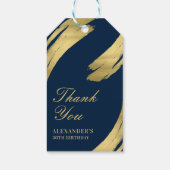 Navy en Gold Chic Elegant Dank u Cadeaulabel (Achterkant)