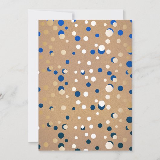 Navy en Gold Confetti Elegant Engagement Party Kaart (Achterkant)