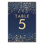 Navy en Gold Confetti Stippen Kaart (Achterkant)
