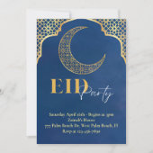 Navy en Gold Eid Party uitnodiging (Voorkant)
