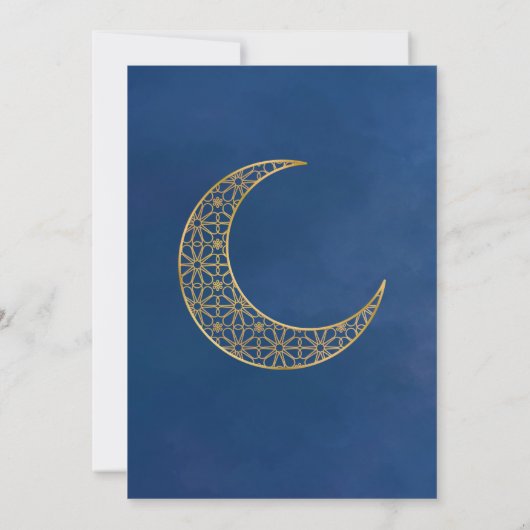 Navy en Gold Eid Party uitnodiging (Achterkant)