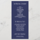 Navy en Gold Floral Wreath Trouwprogramma's Programmakaart (Achterkant)