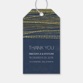 Navy en Gold Glitter Bruiloft Dank u Cadeaulabel (Voorkant)
