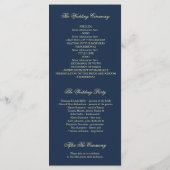 Navy en Gold Glitter Confetti Trouwprogramma's Programmakaart (Achterkant)