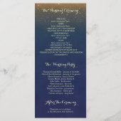 Navy en Gold Glitter Vintage Wedding Programma's (Achterkant)