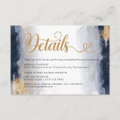Navy en Gold huwelijksceremonie Details Kaart (Voorkant)