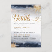 Navy en Gold huwelijksceremonie Details Kaart (Voorkant)