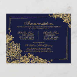 Navy en Gold Lace Accommodaties Details Kaart