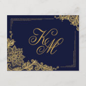 Navy en Gold Lace Accommodaties Details Kaart (Achterkant)