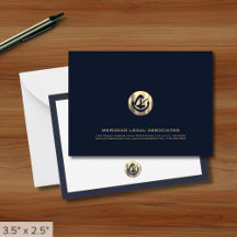 Navy en Gold Legal Note Kaart