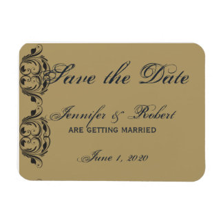 Navy en Gold Masquerade Save the Date Magneet