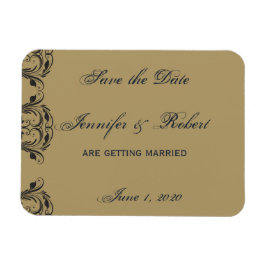 Navy en Gold Masquerade Save the Date Magneet