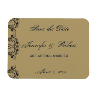 Navy en Gold Masquerade Save the Date Magneet