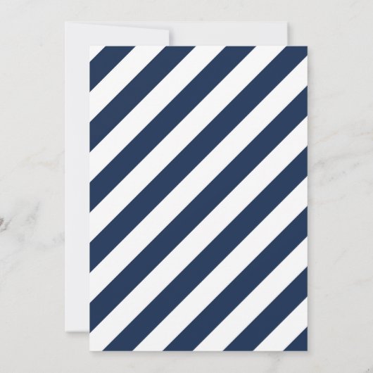 Navy en Gold Nautical Baby shower Invitation Kaart (Achterkant)