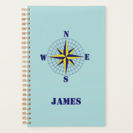 Navy en Gold Nautical Compass Roos Reizen Planner