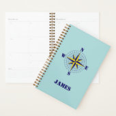 Navy en Gold Nautical Compass Roos Reizen Planner (Display)