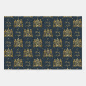 Navy en Gold O Heilige Dacht Mannen Inpakpapier Vel (Voorkant 2)