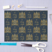 Navy en Gold O Heilige Dacht Mannen Tissuepapier (Craft)