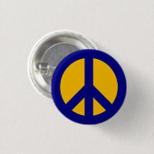 Navy en Gold Peace Symbol Button (Voorkant /achterkant)