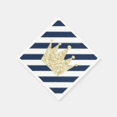 Navy en Gold Prince Crown Napkins Servetten (Hoek)