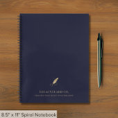 Navy en Gold Quill Branded Notitieboek
