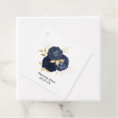 Navy en Gold Shabby Rozen Quinceañera Bedankjes Labels (In situ)