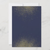 Navy en Gold Stardust bruiloft uitnodiging (Achterkant)