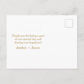 Navy en Gold Wedding Dank u Briefkaart (Achterkant)