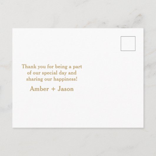 Navy en Gold Wedding Dank u Briefkaart (Achterkant)