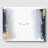 Navy en Gold Wedding Gastenboek (Achterkant)