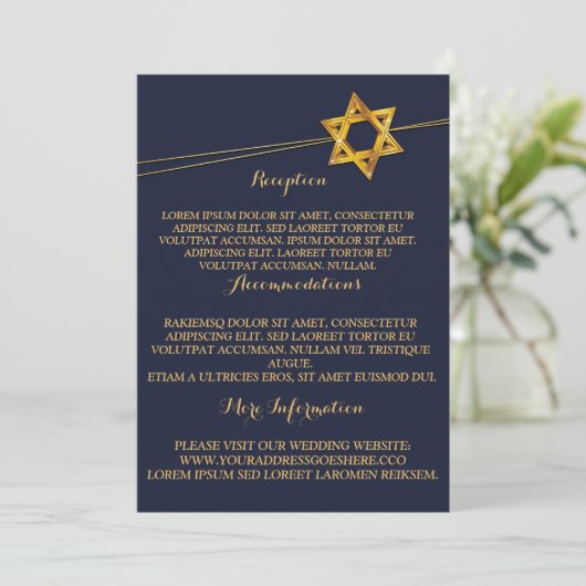 Navy en Golden Star van David Kaart (Staand voorkant)