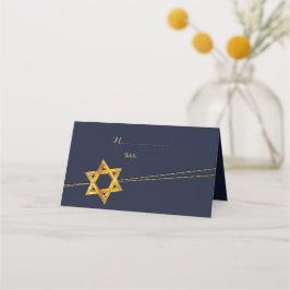 Navy en Golden Star van David Place Card Plaatskaartje
