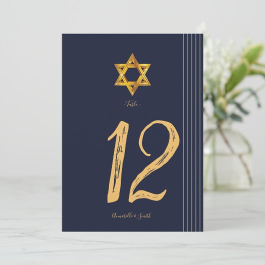 Navy en Golden Star van David-tabelnummer Kaart (Staand voorkant)