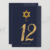Navy en Golden Star van David-tabelnummer Kaart (Voorkant / Achterkant)