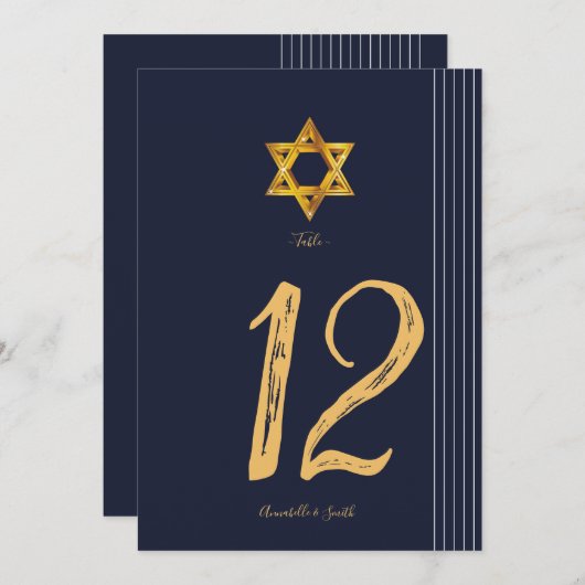 Navy en Golden Star van David-tabelnummer Kaart (Voorkant / Achterkant)