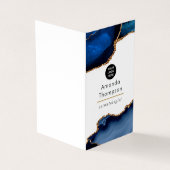 Navy en goud agaat edelsteen zakelijk visitekaartje (Buitenkant)