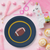 Navy en Goud Football Papier Bord (Feest)
