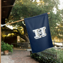 Navy en goud kleuren monogram in collegiale stijl